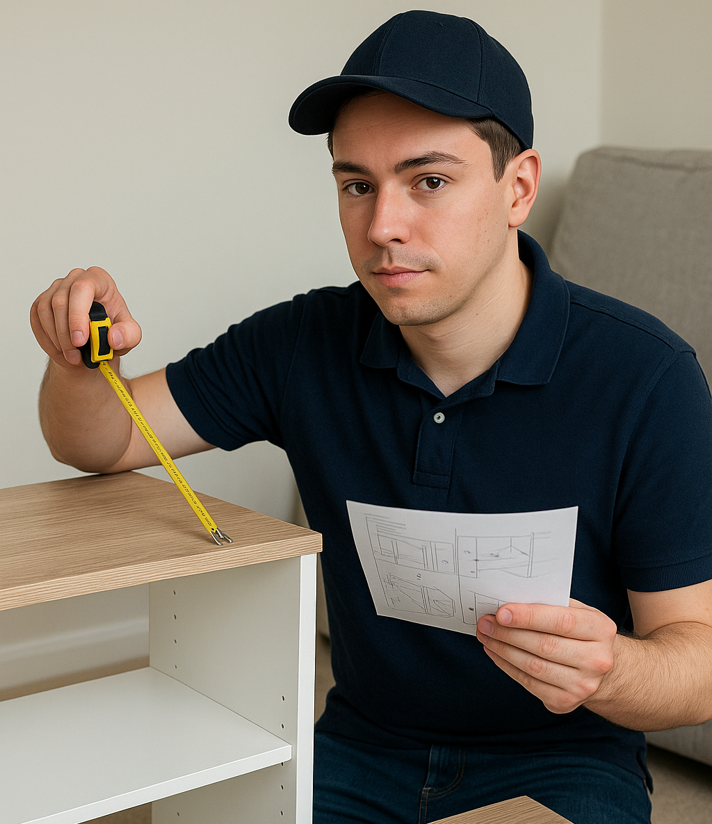 a man putting furniture together